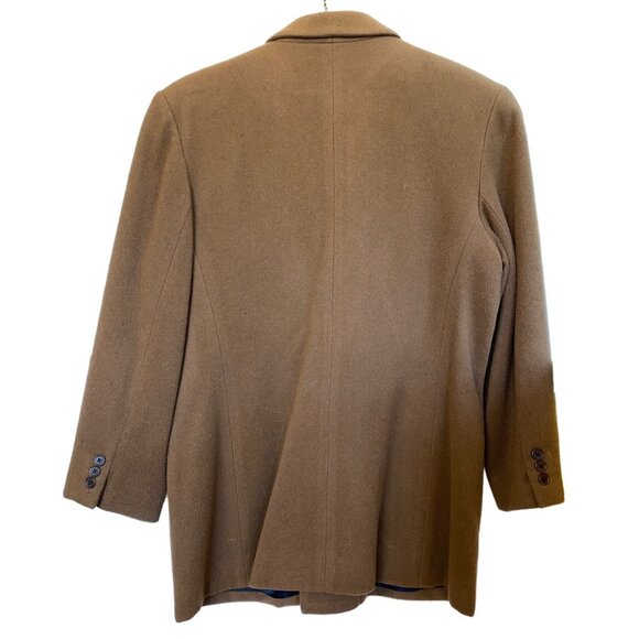Anne Pinkerton Womens Medium Brown Wool Cashmere Blazer Jacket With Satin Lining - Picture 8 of 9